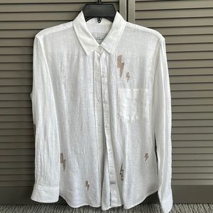 Rails lightening bolt linen blouse